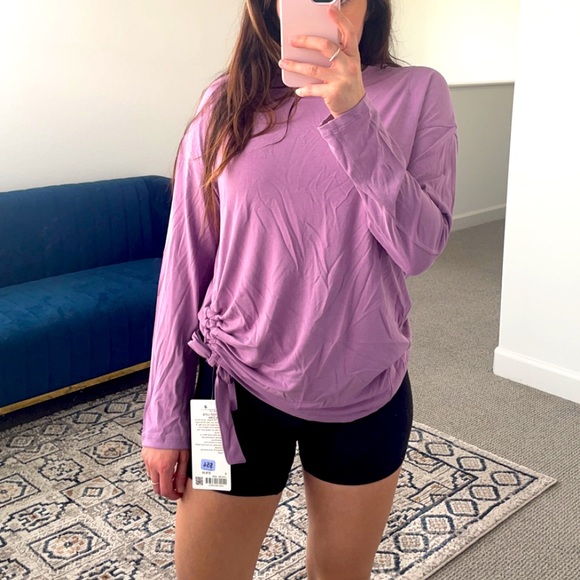 lululemon athletica Tops - Brand new lululemon side sinch long sleeve crew neck size 6 purple